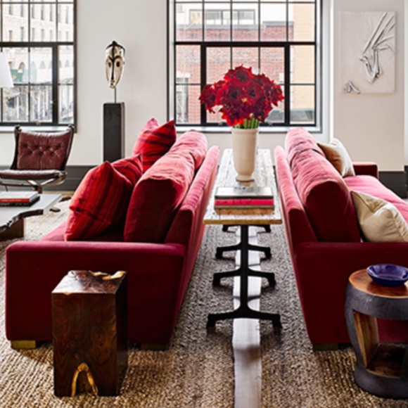 SCHUMACHER Red Velvet Pillow Cover - 21" - Picture 4 of 6